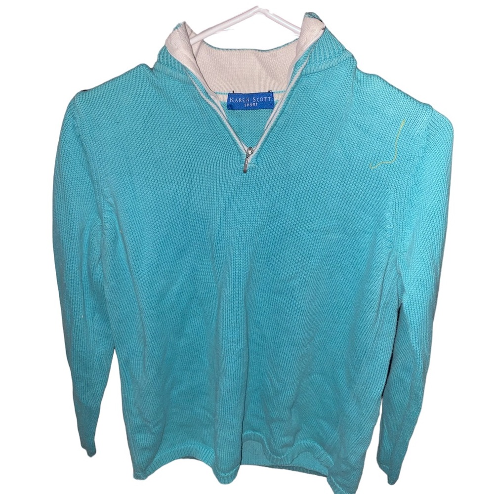 Blue Karen Scott quarter zip